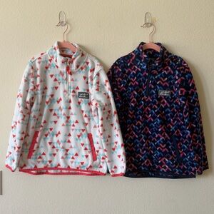EUC Bundle of 2 Eddie Bauer Fleece Half-zip Pullovers girls size small 7/8